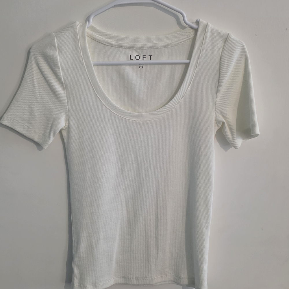 LOFT Women's White Short Sleeve Tee